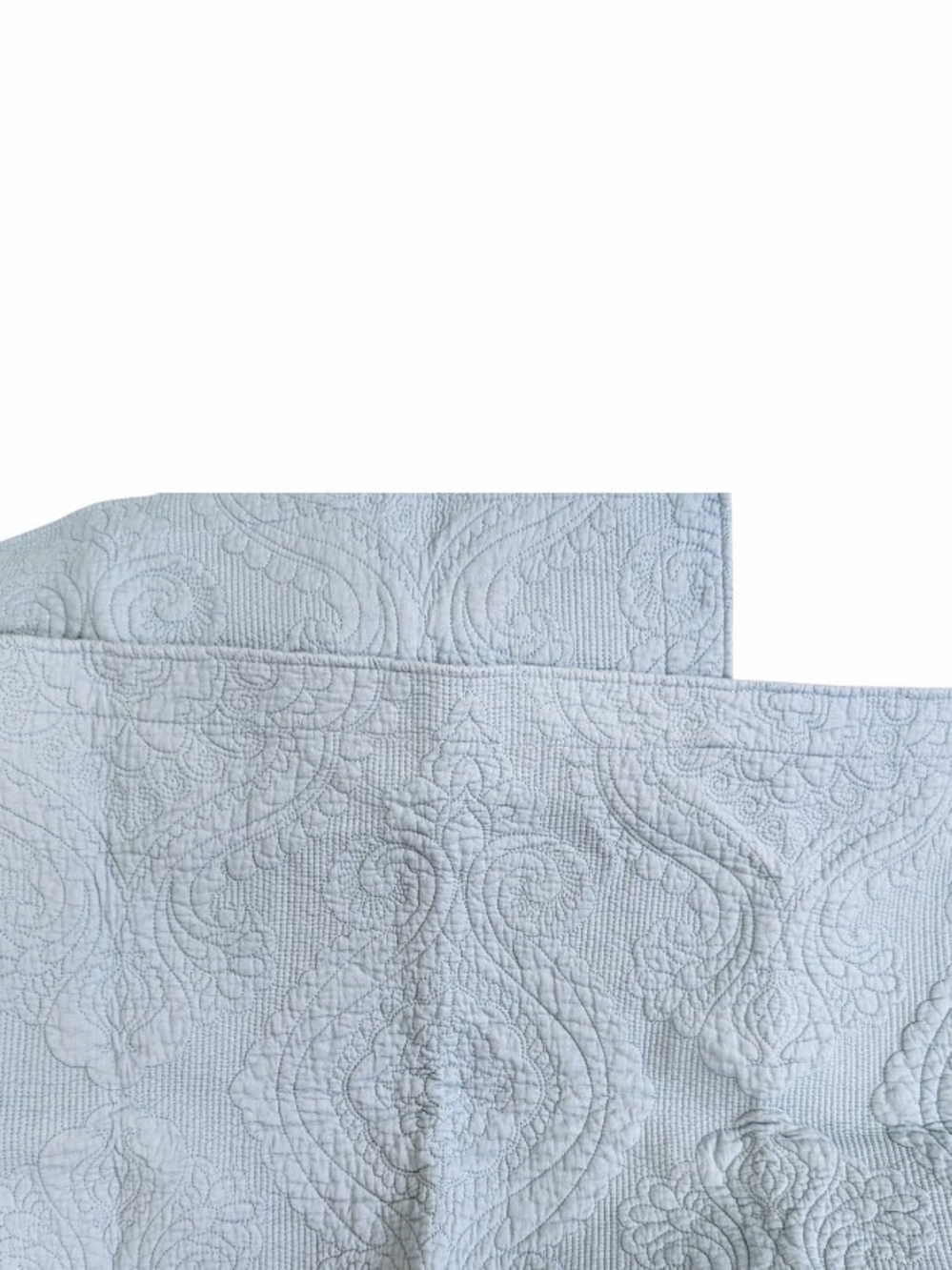 PAIR of Dusty Aqua Standard Quilted Pillow Shams, Zippered